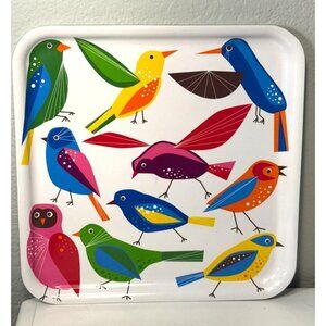 IKEA Swedish Vintage Colorful Bird Serving Melamine Retro Serving Tray